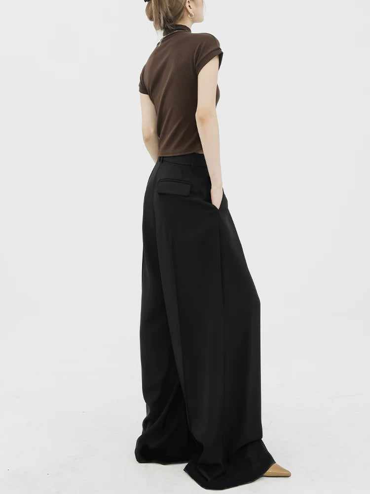 Fluid Pleated Wide-Leg Trousers