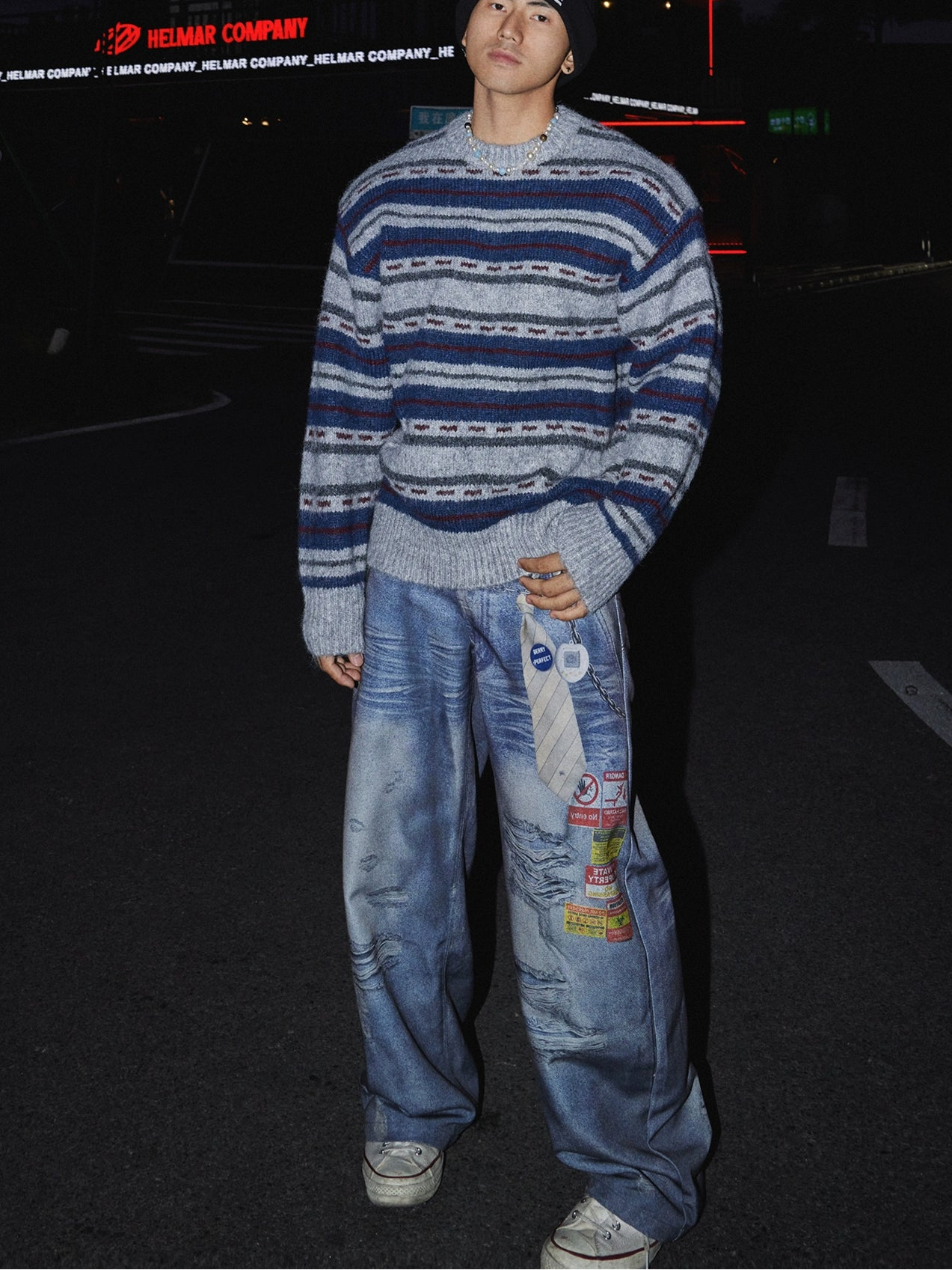 Frosted Tundra Stripe Knit Sweater