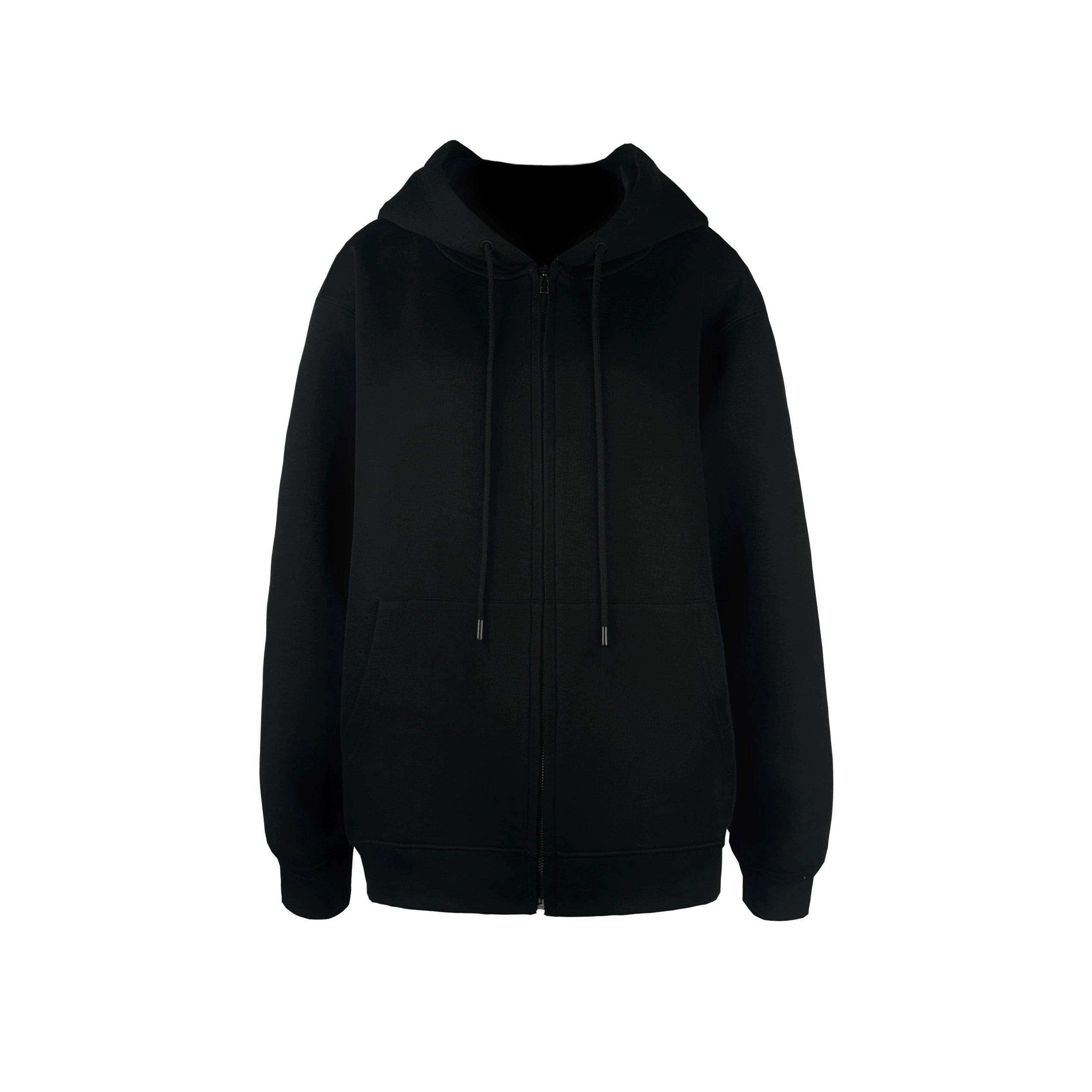 Loose Fit Hooded Zip-Up Sweatshirt Jacket