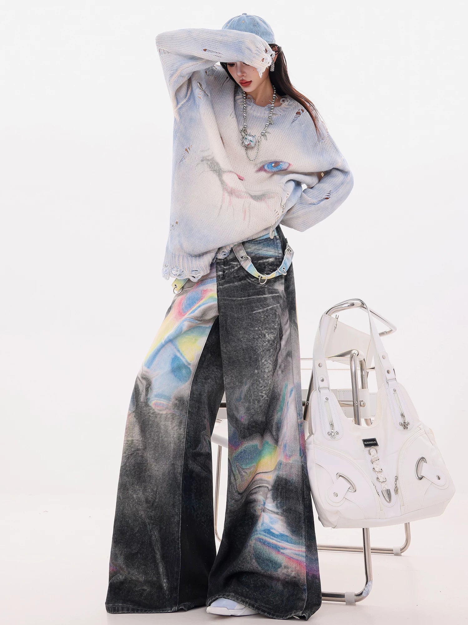 Gradient Wash Wide-Leg Jeans