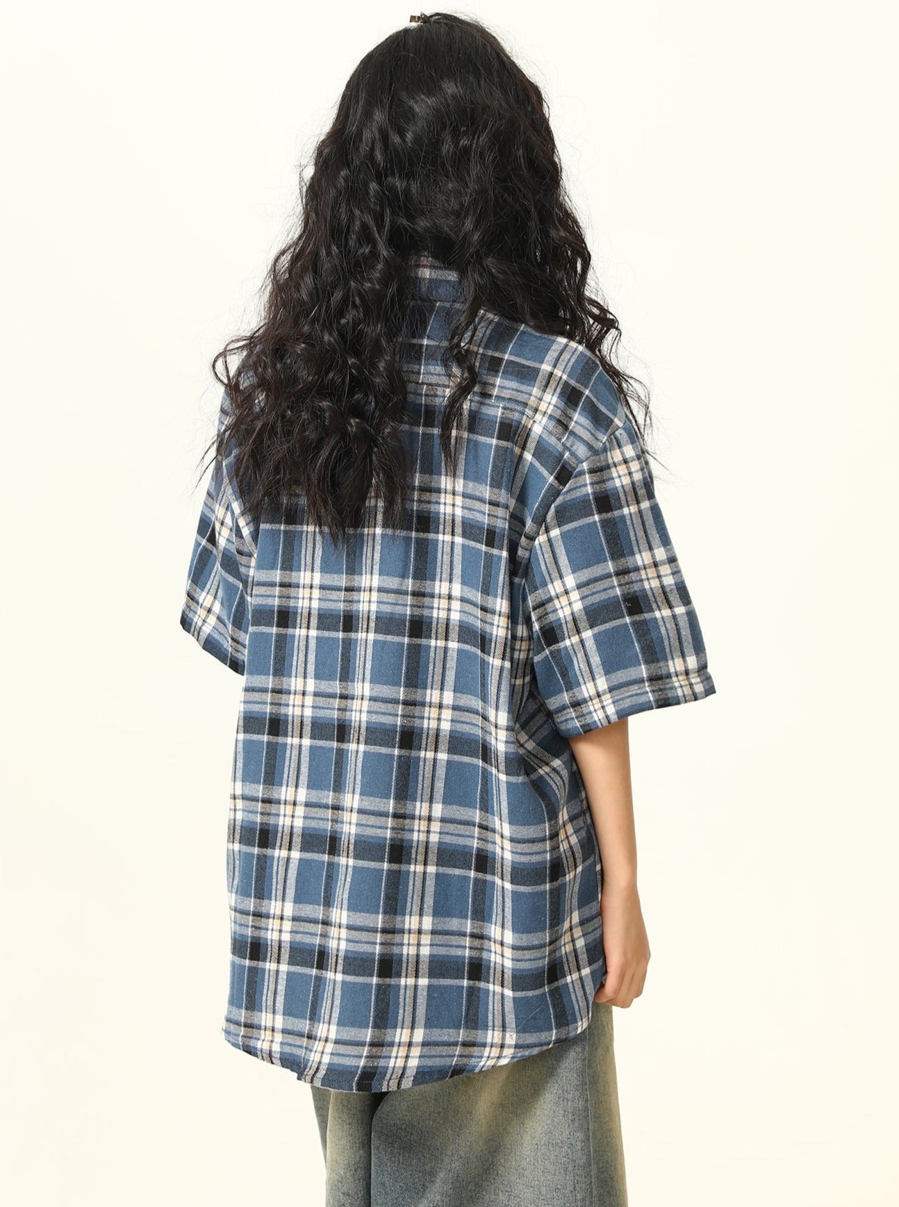 Vintage Pocket Plaid Oversized Shirt