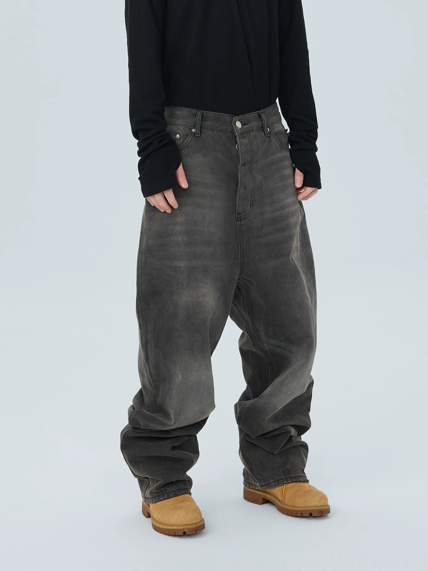 Charcoal Drift Balloon Stack Jeans