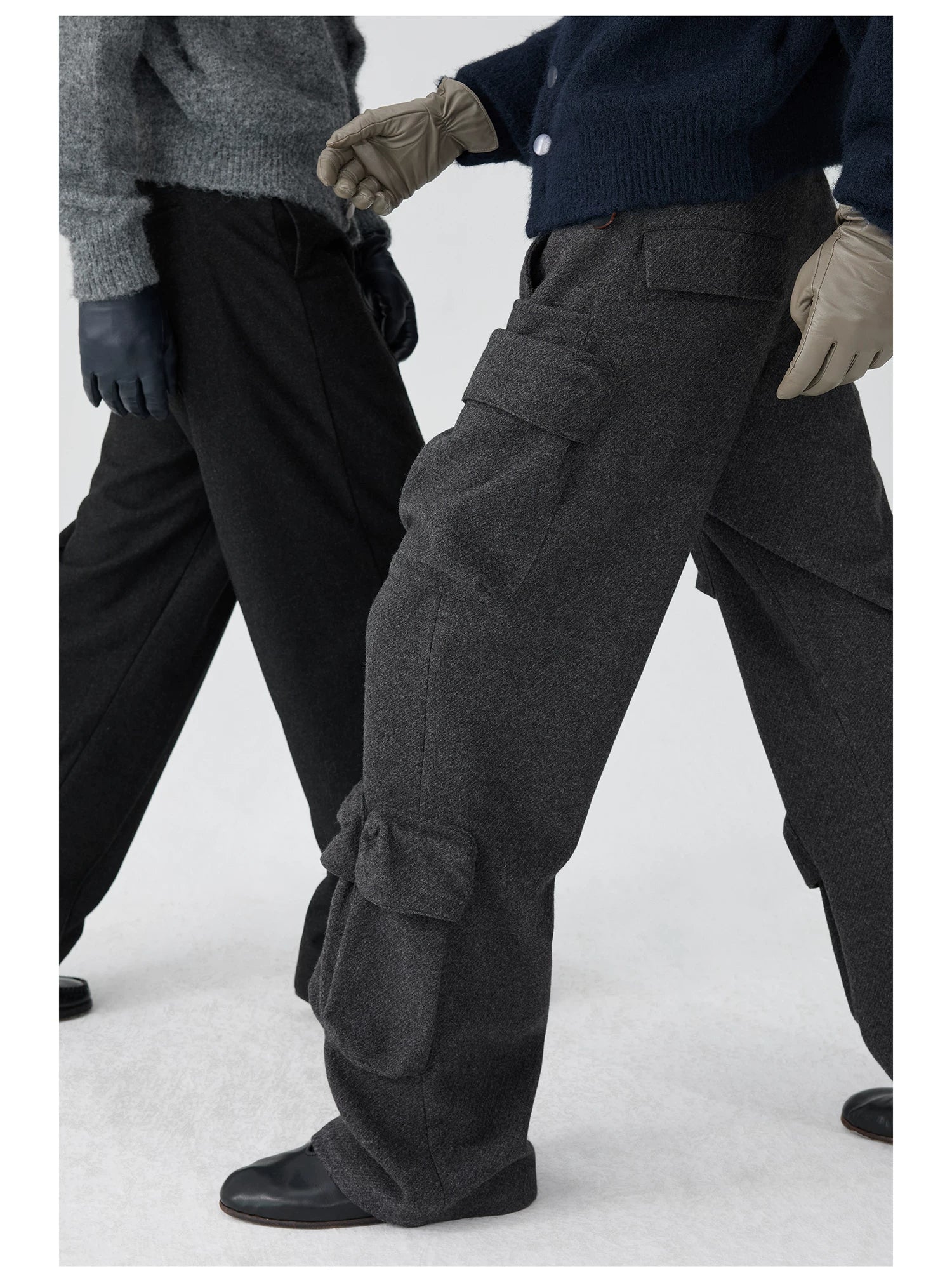 Multi-Pocket Wide-Leg Cargo Trouser