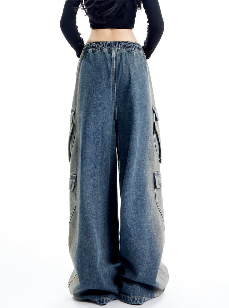 Oversized Denim Cargo Pants