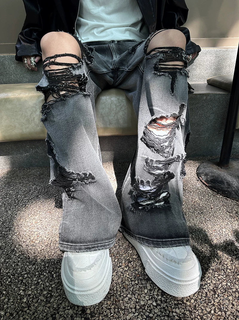 Ravaged Eclipse Shredflare Jeans