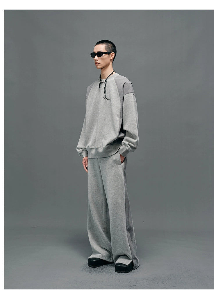 Panel Structural Sweatshirt & Athletic Pants Set