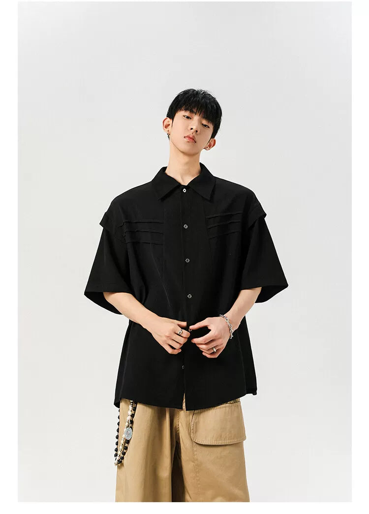 Midnight Pleat Panel Box Shirt