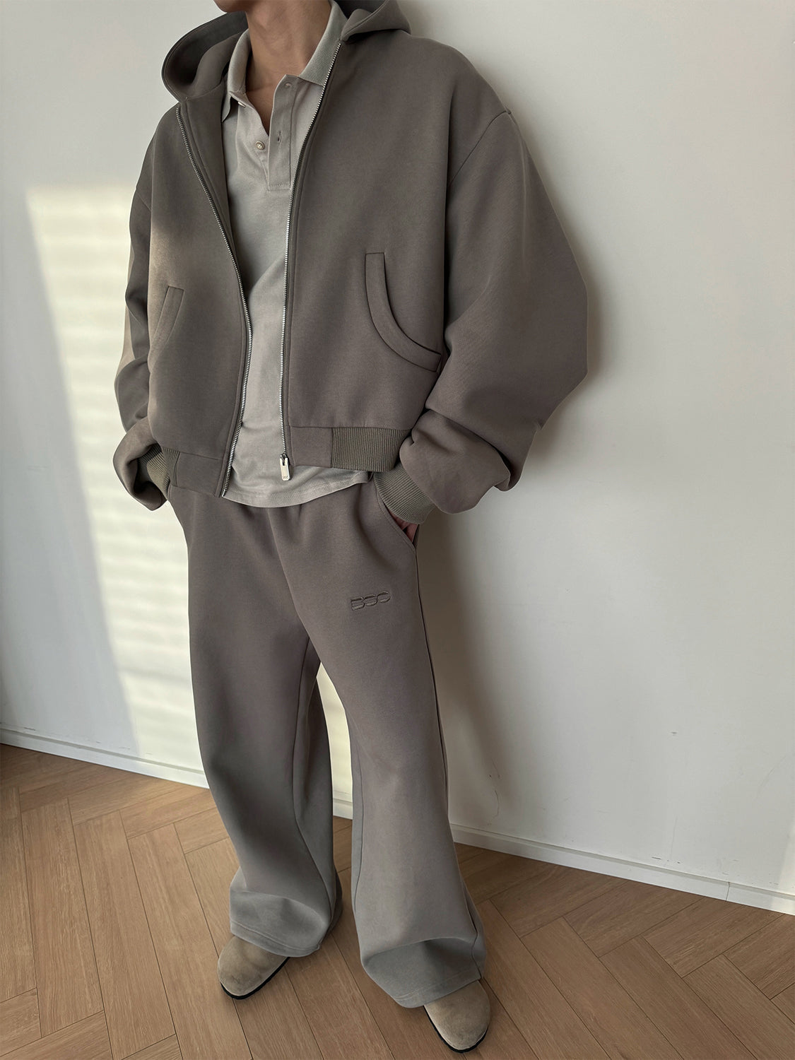 Heavyweight Boxy Hoodie and Wide-Leg Sweatpants Setup