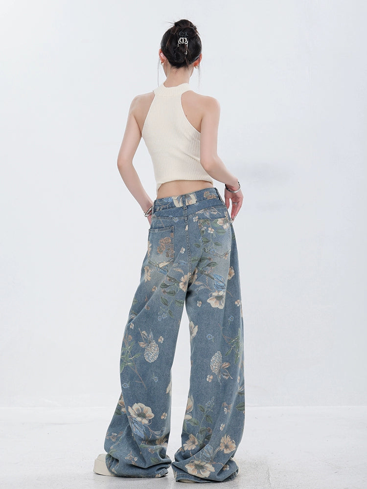 ABWEAR Blooming Botanica Wide-Leg Jeans