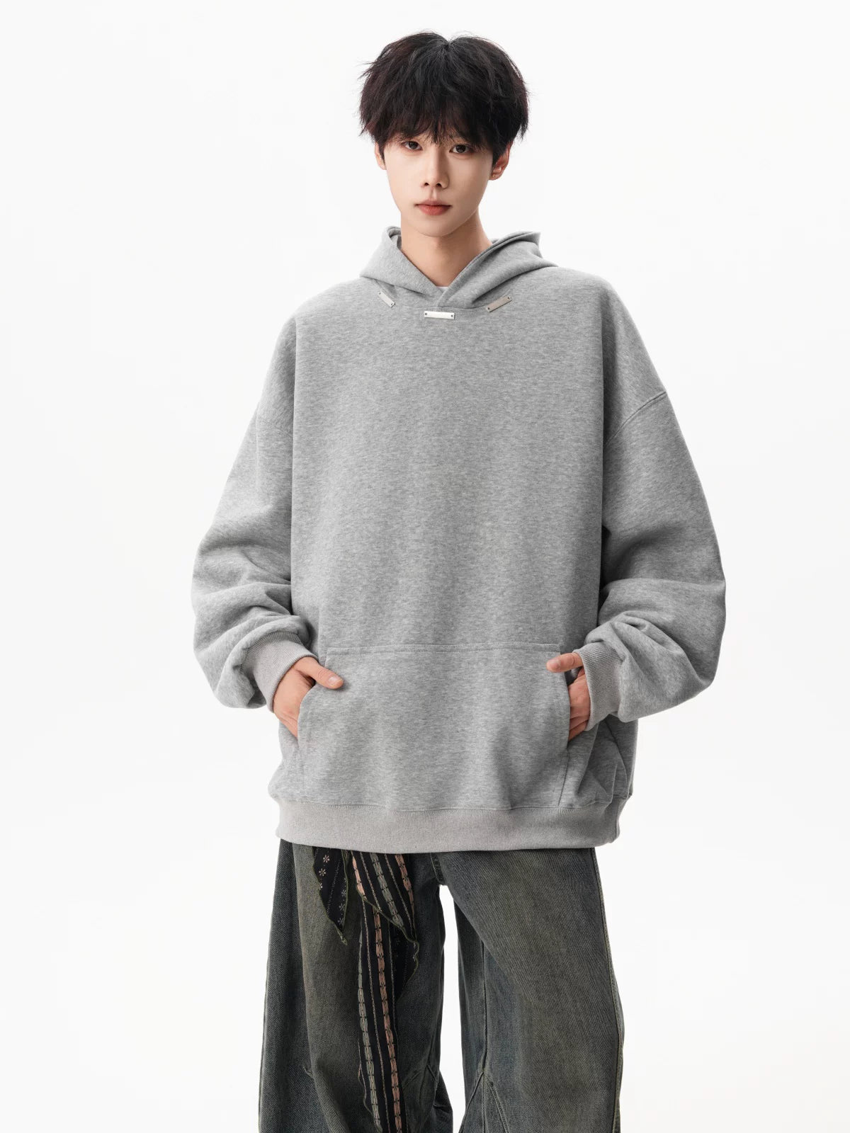 Noir Minimal Drop‑Shoulder Hoodie
