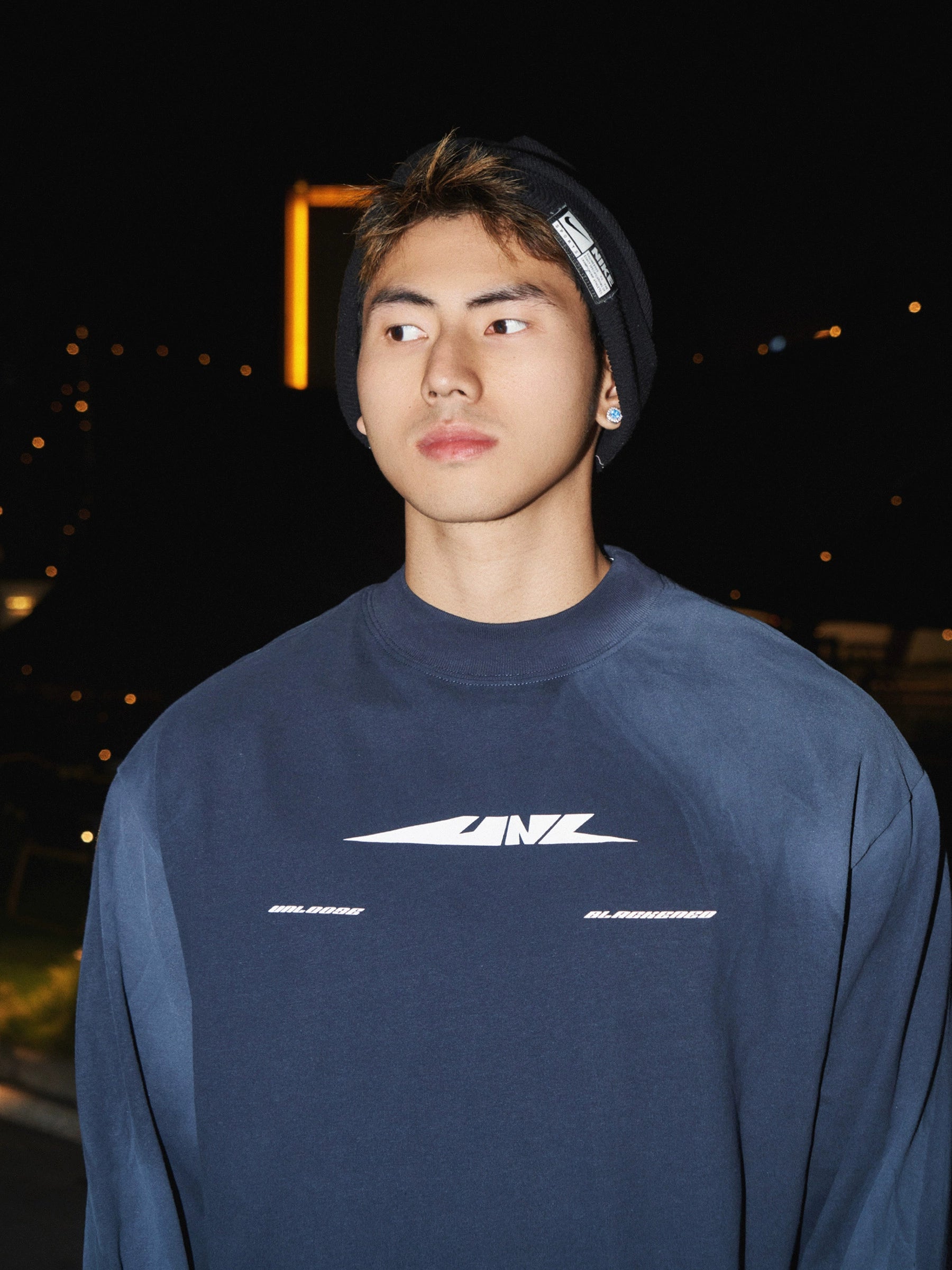 Navy Blue Graphic Logo Sweatshirt