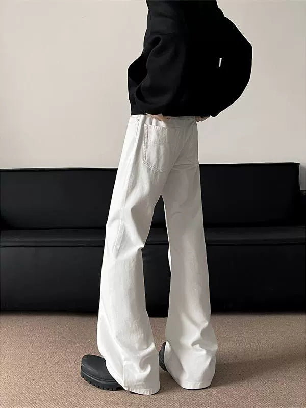 Wide-Leg White Flare Pants