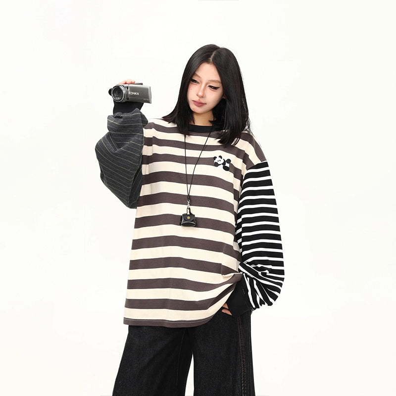 Monochrome Panda Remix Stripe Tee