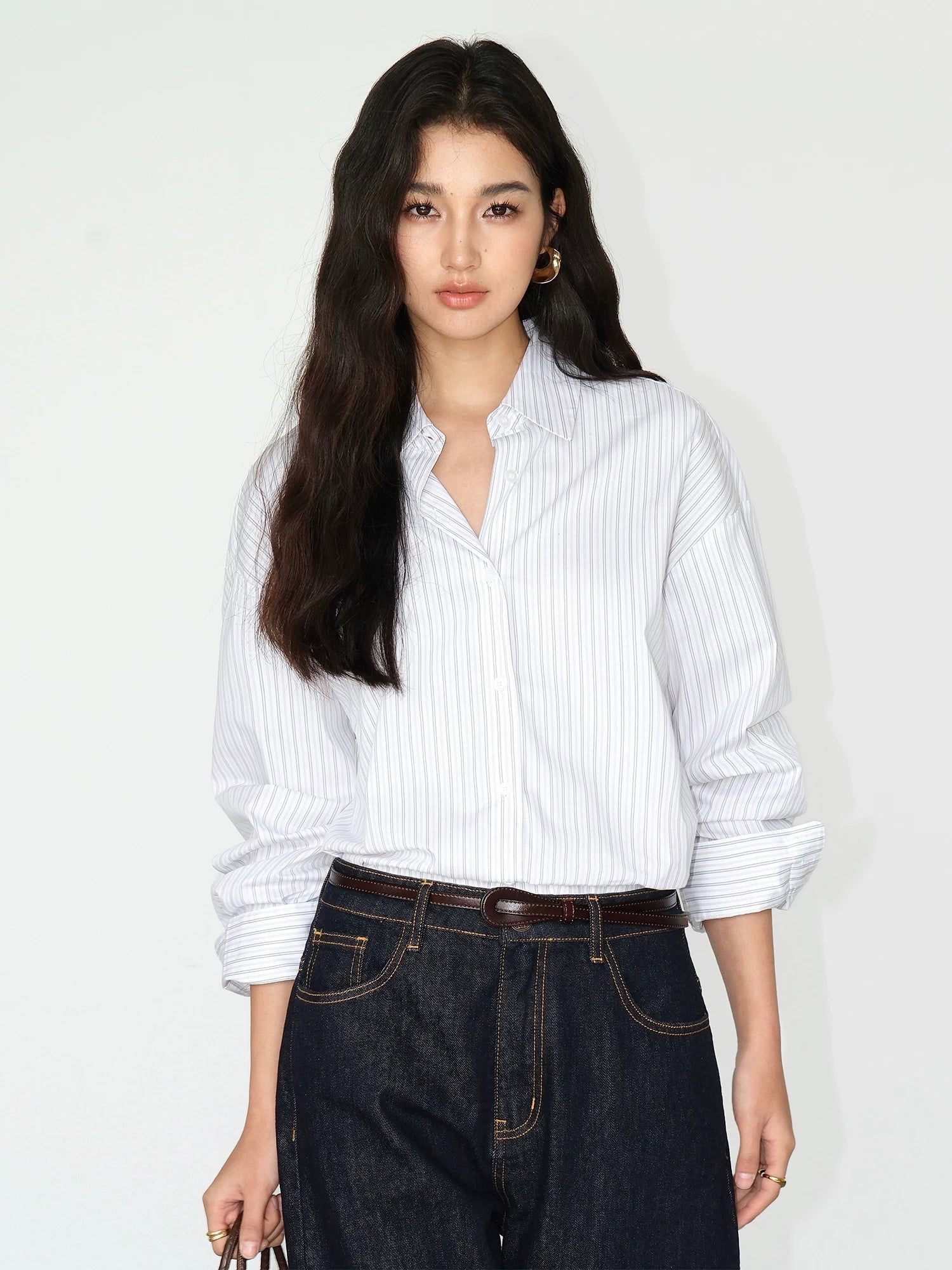 Relaxed Cotton Button Front Shirt
