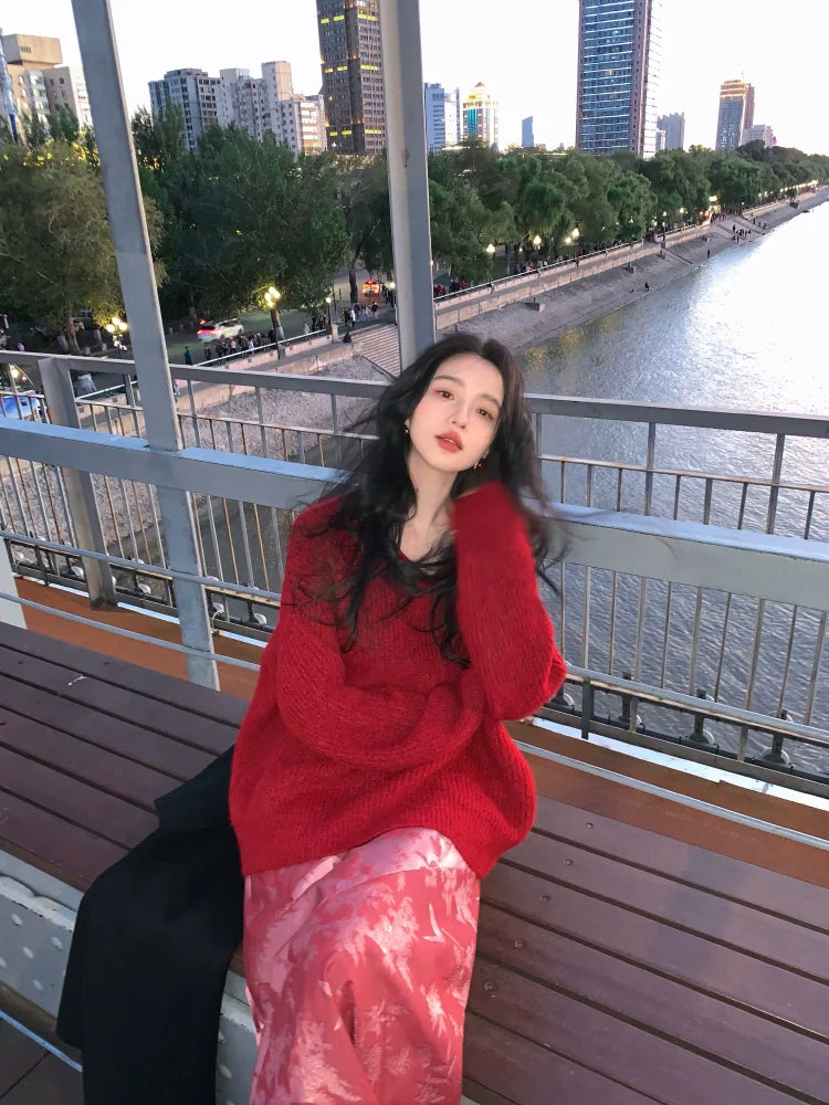 Sheep Wool V-Neck Sweater