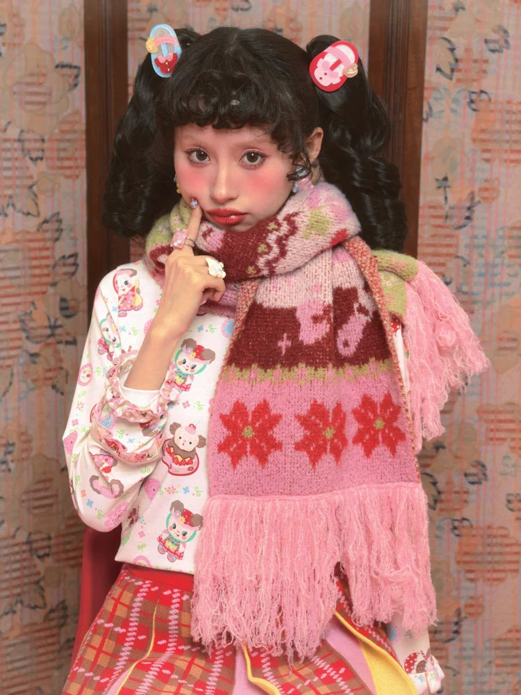 Sweet Elephant Winter Fair Isle Scarf