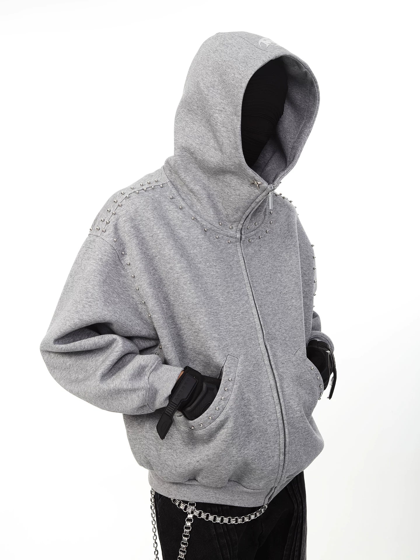 Starlit Spire Studded Logo Hoodie