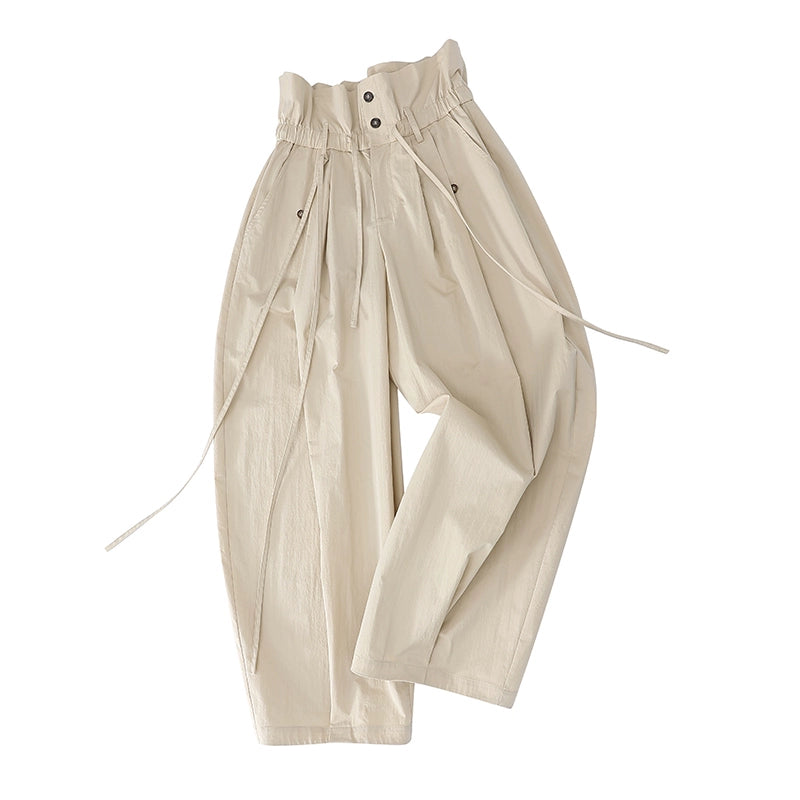 Wide-Leg Paper Bag Trousers