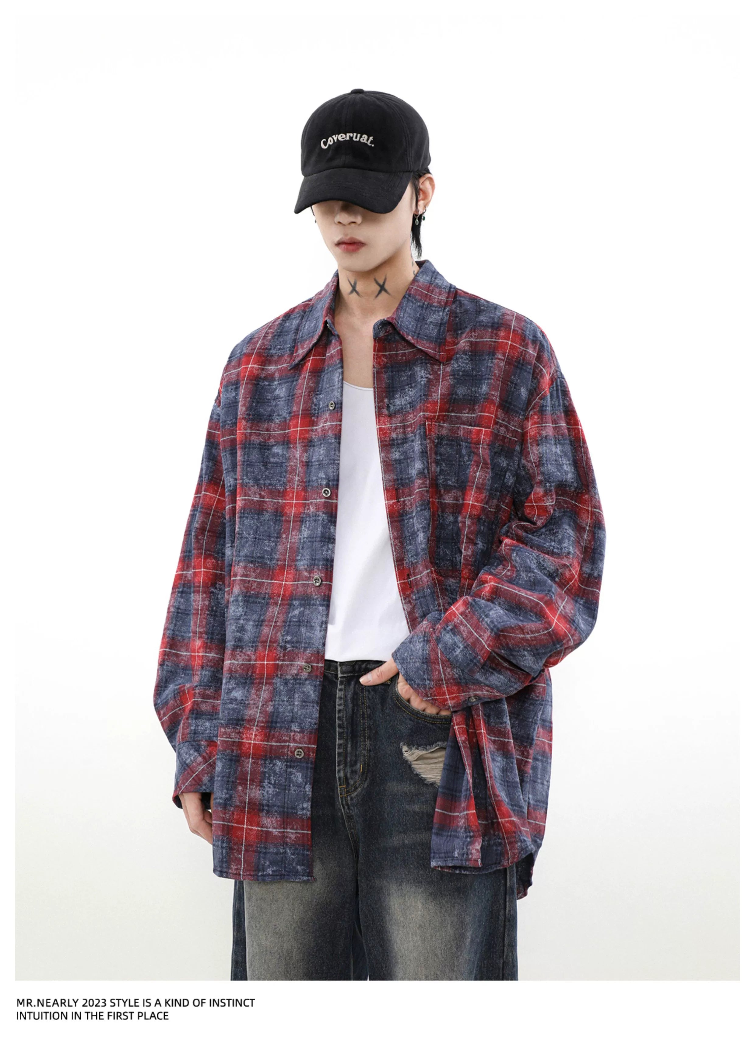 Frost Fade Washed Check Overshirt