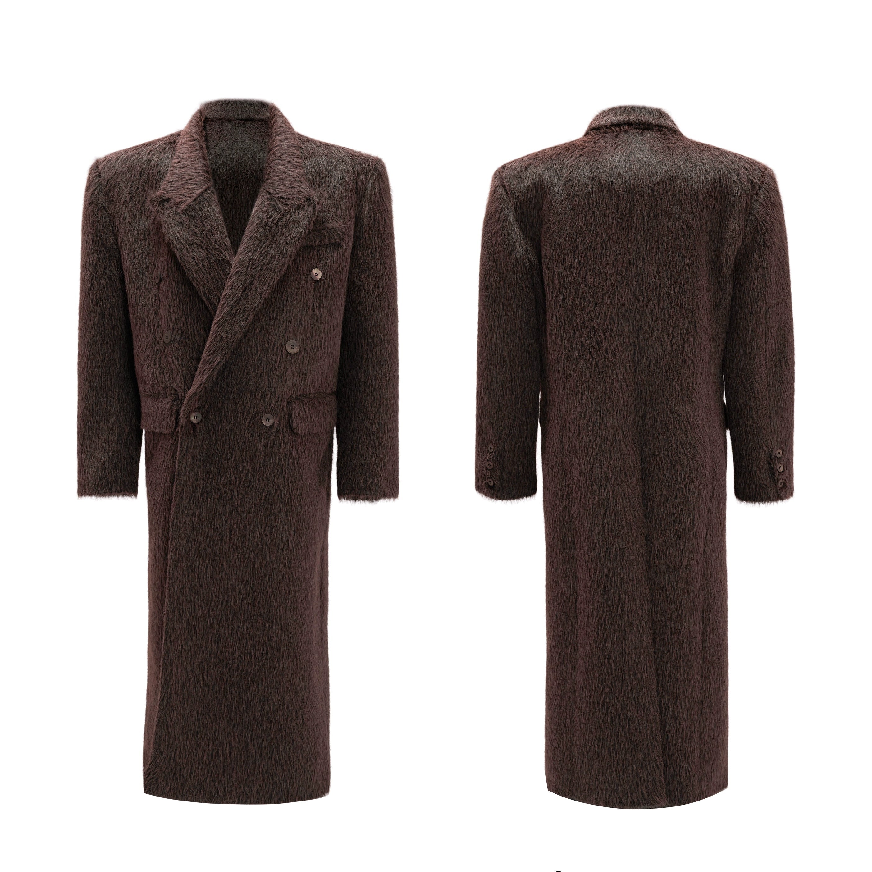 Obsidian Long Mohair Overcoat