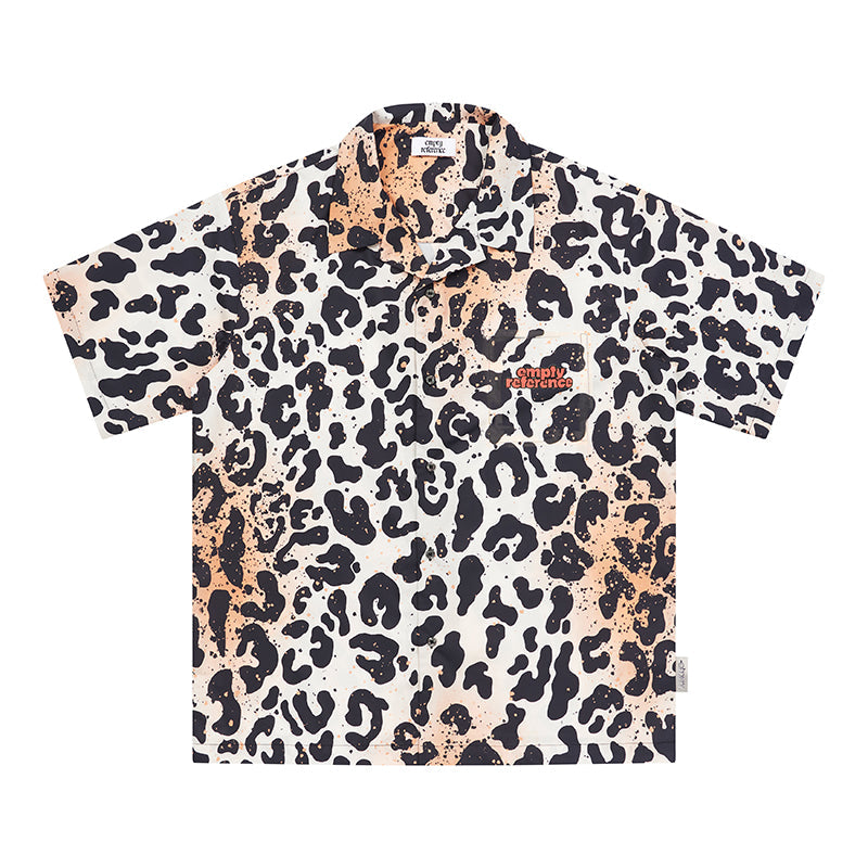 Wild Leopard Print Short Sleeved Shirt - chiclara