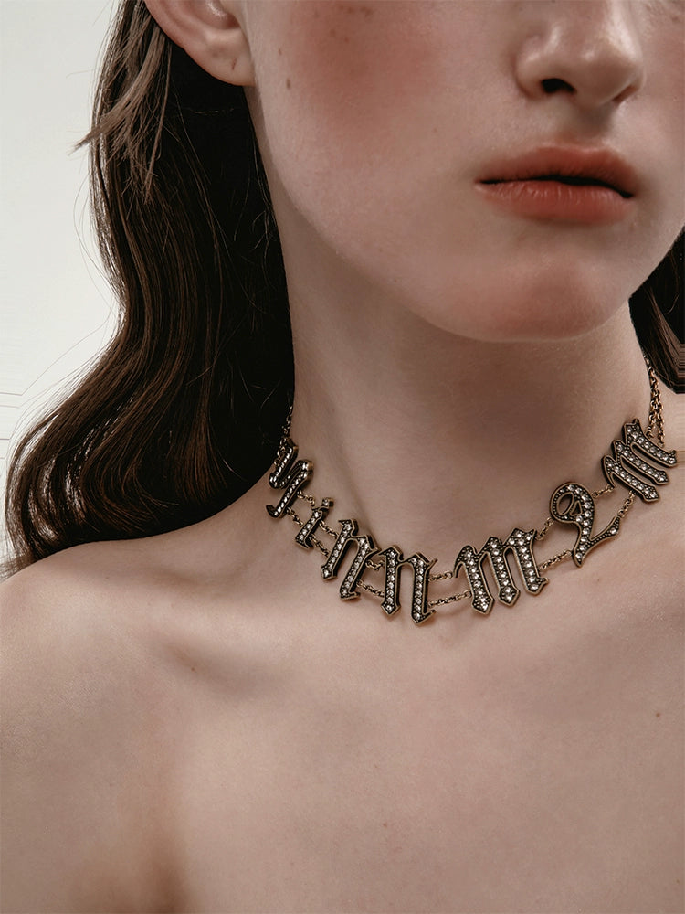 Vintage-Inspired Choker With Punk Luxury Clavicle Chain - chiclara