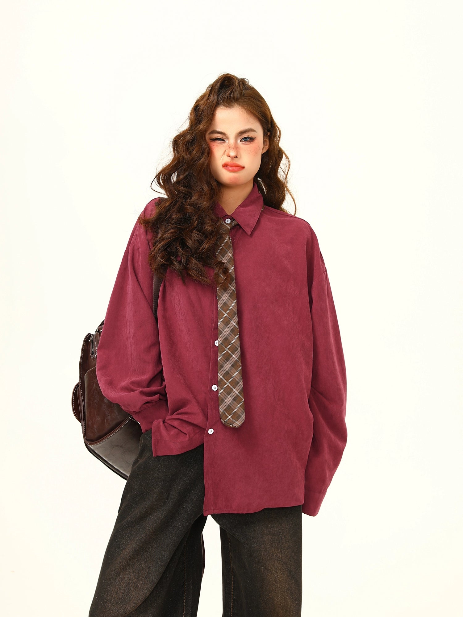 Oversized Shirt with Matching Tie