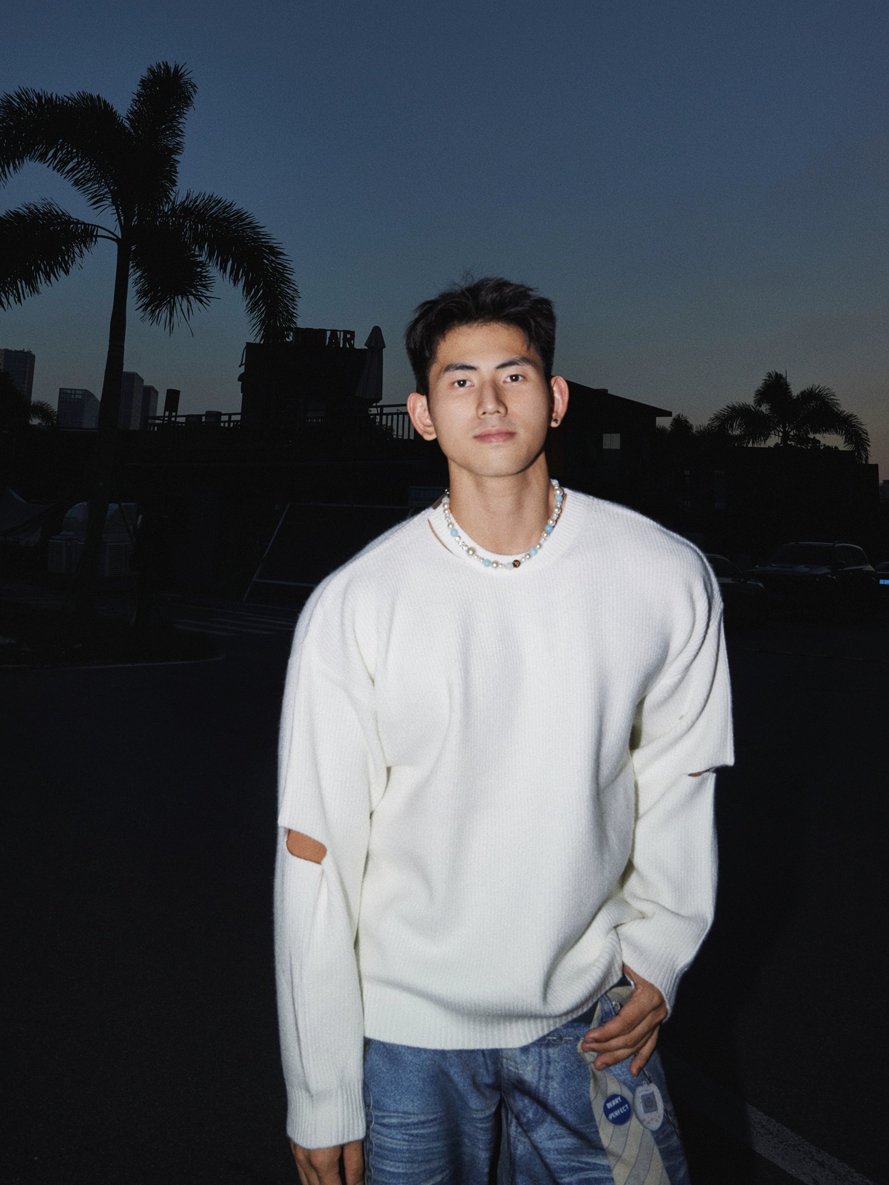 Relaxed Cutout Knit Sweater