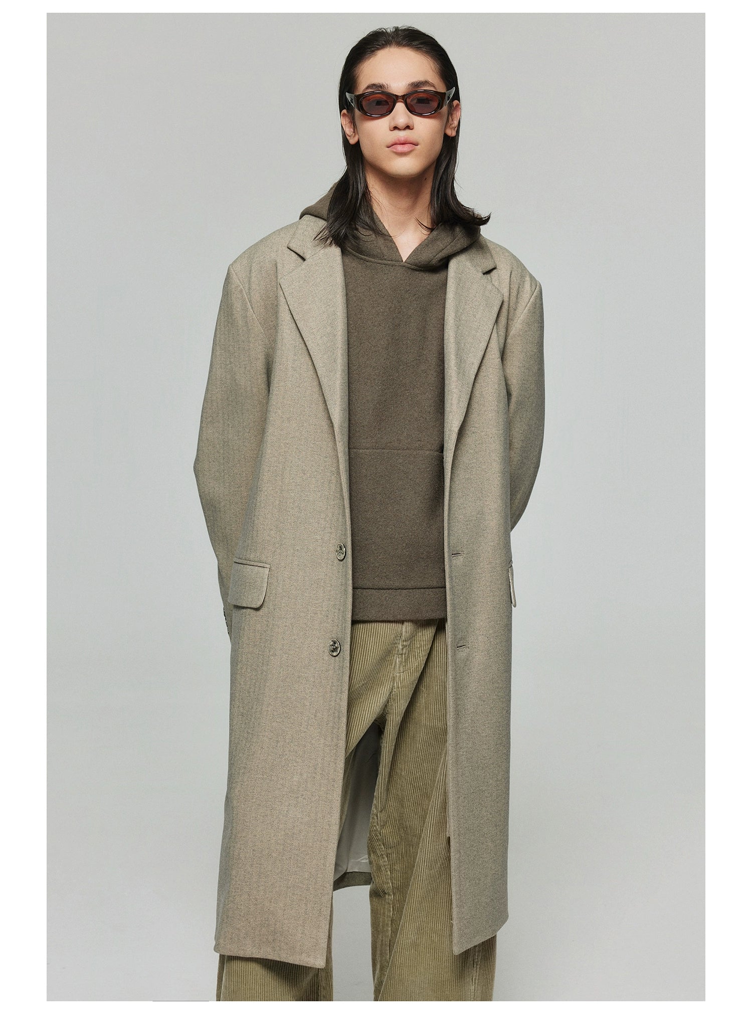 Oversized Wool Blend Overcoat