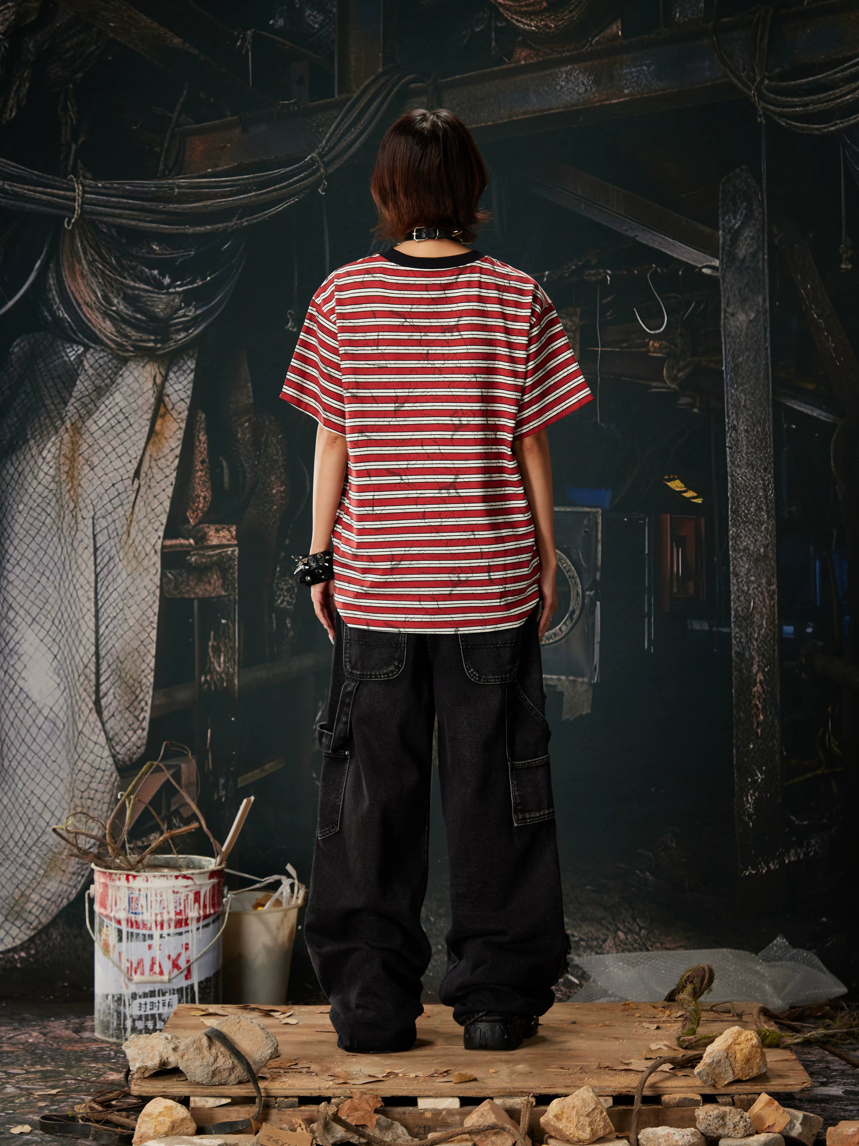Cipher Stripe Graffiti Script Tee