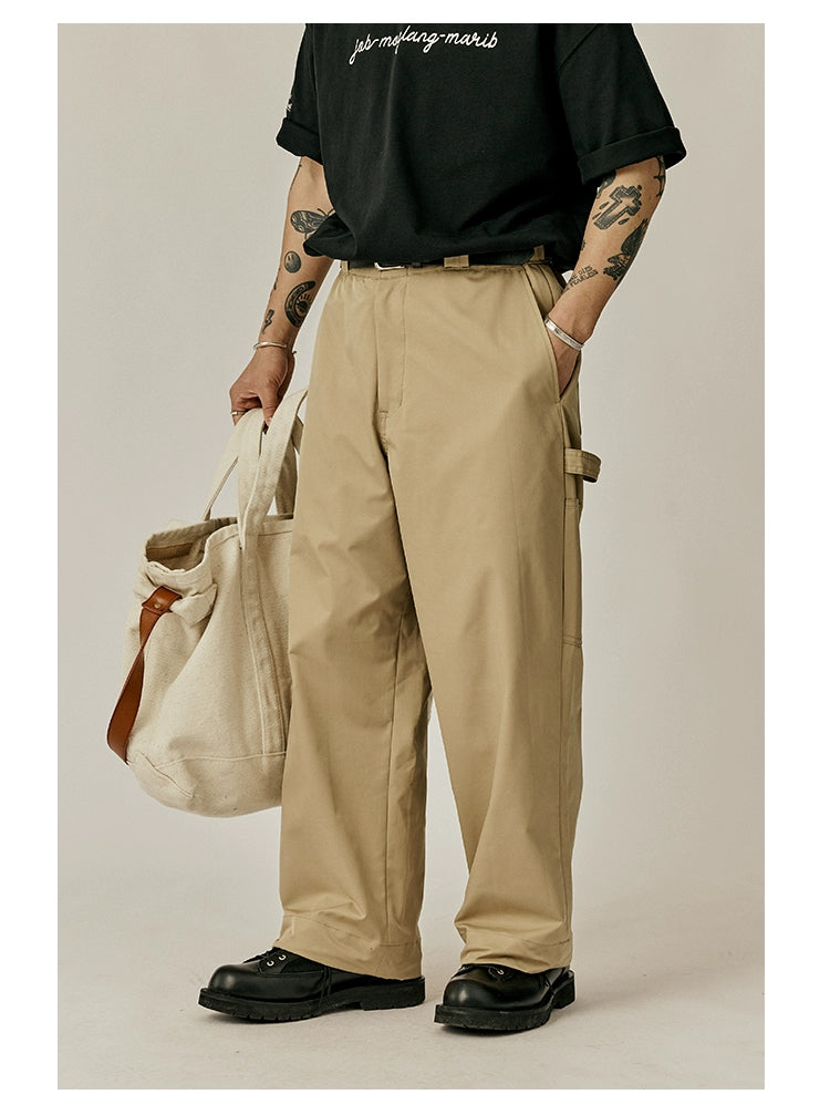 Wide Leg Color Drawstring Pants