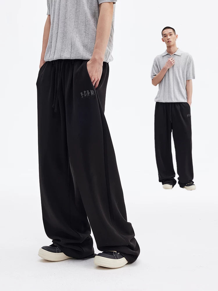 Relaxed Soft Wide-Leg Drawstring Sweatpants