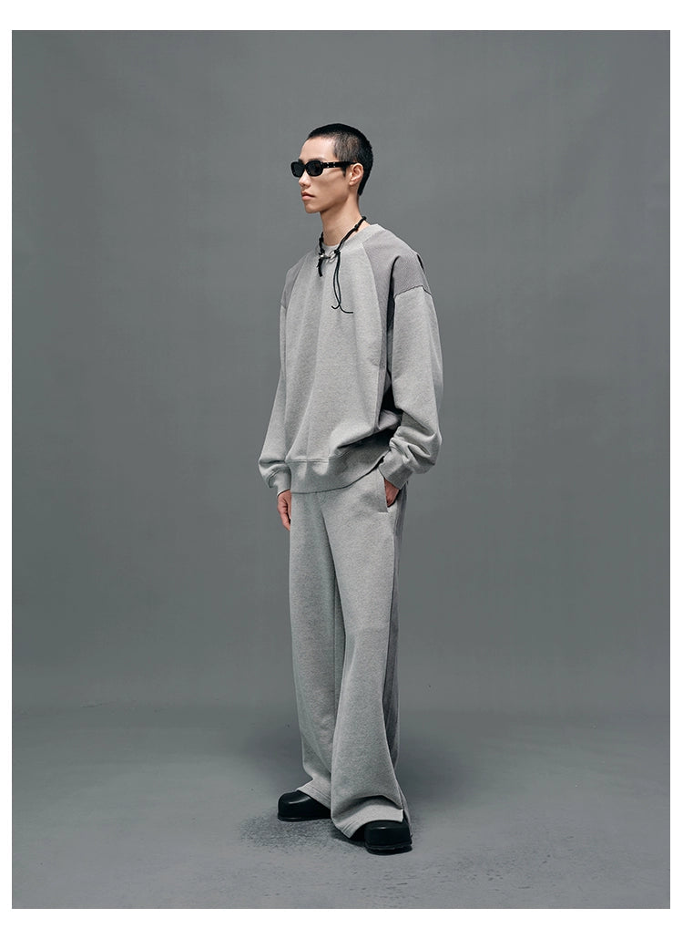 Panel Structural Sweatshirt & Athletic Pants Set