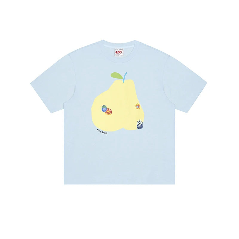 Loose Fit Fruit Label Tee - chiclara