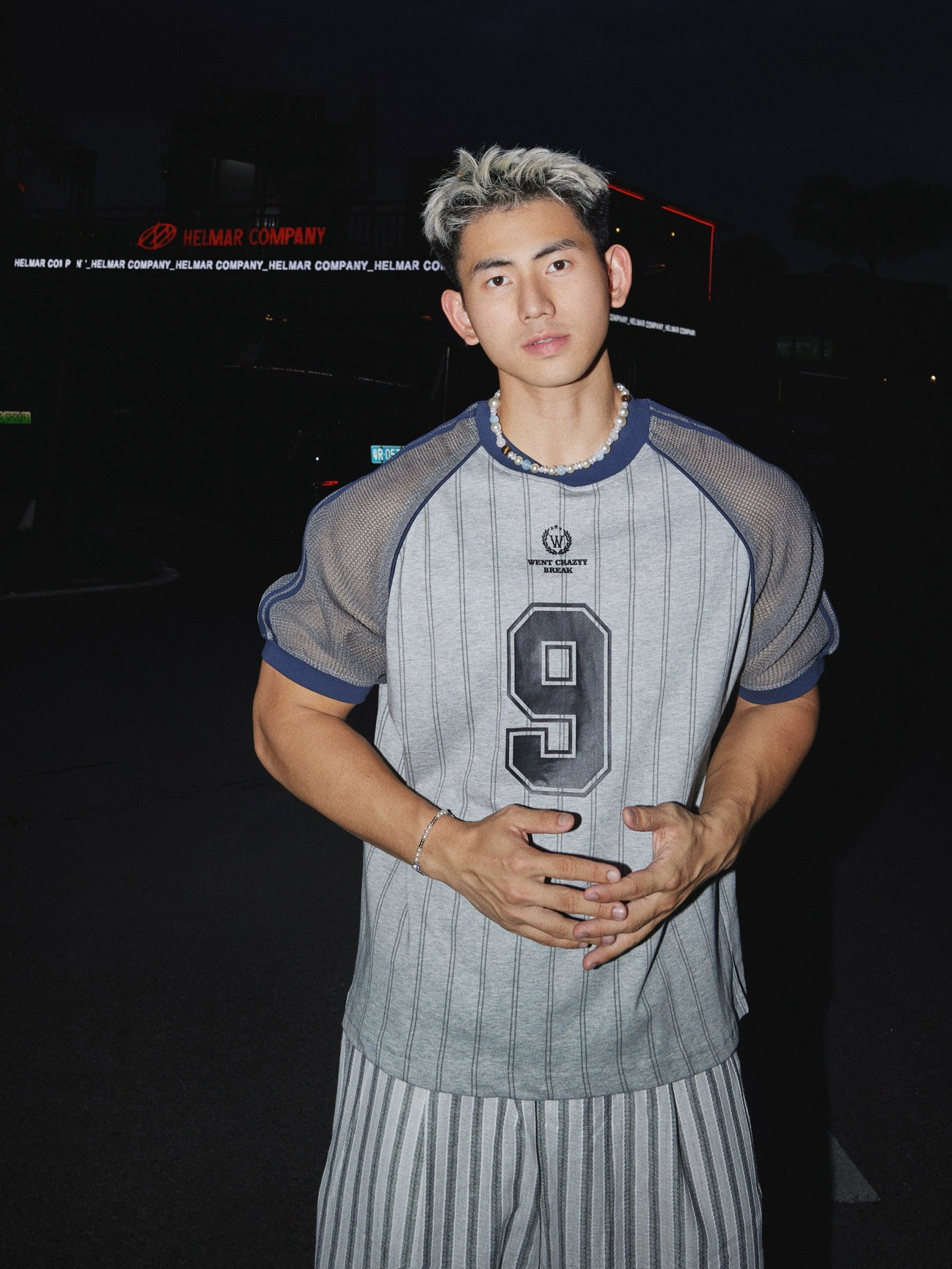 Vintage Pinstripe Baseball Jersey Shirt