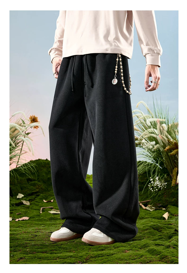 American Drawstring Relaxed Wide-Leg Sweatpants