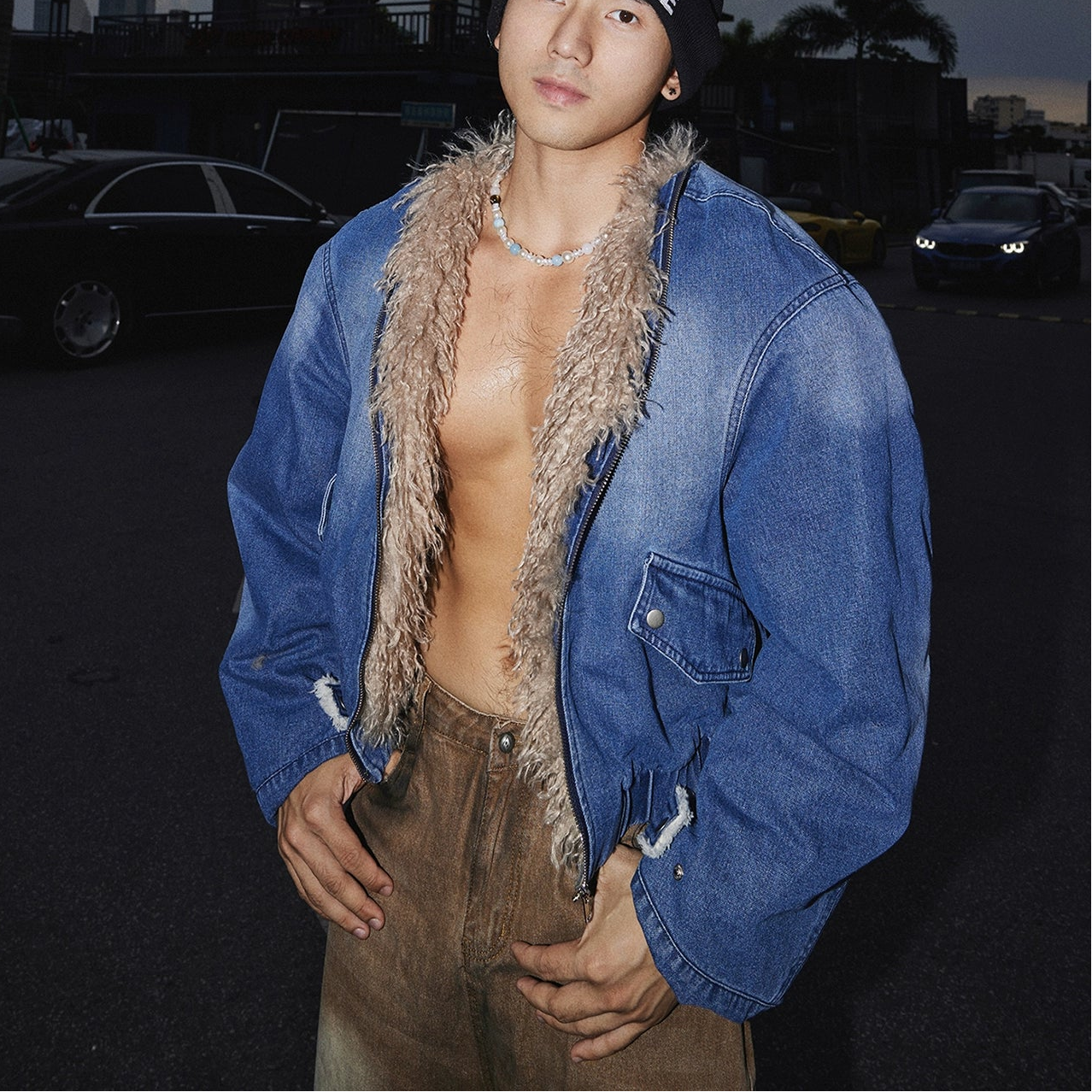 Frosted Rebel Shearling Denim Jacket