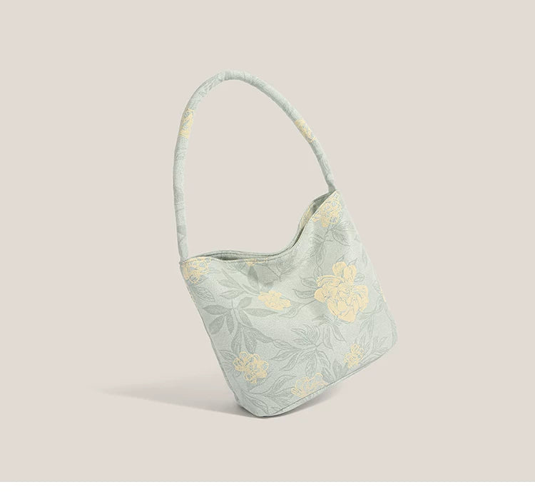 Mint Blossom Hobo Tote