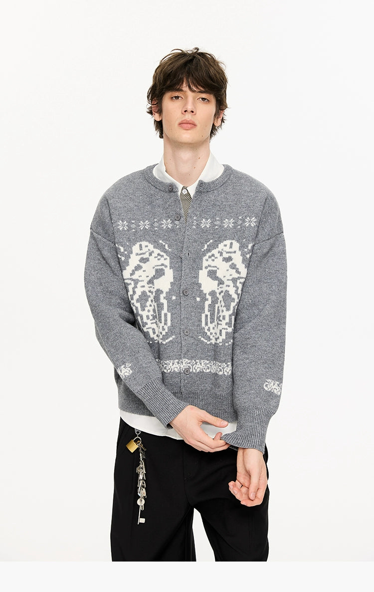 Arctic Fleece Animal Motif Button Cardigans and Sweaters