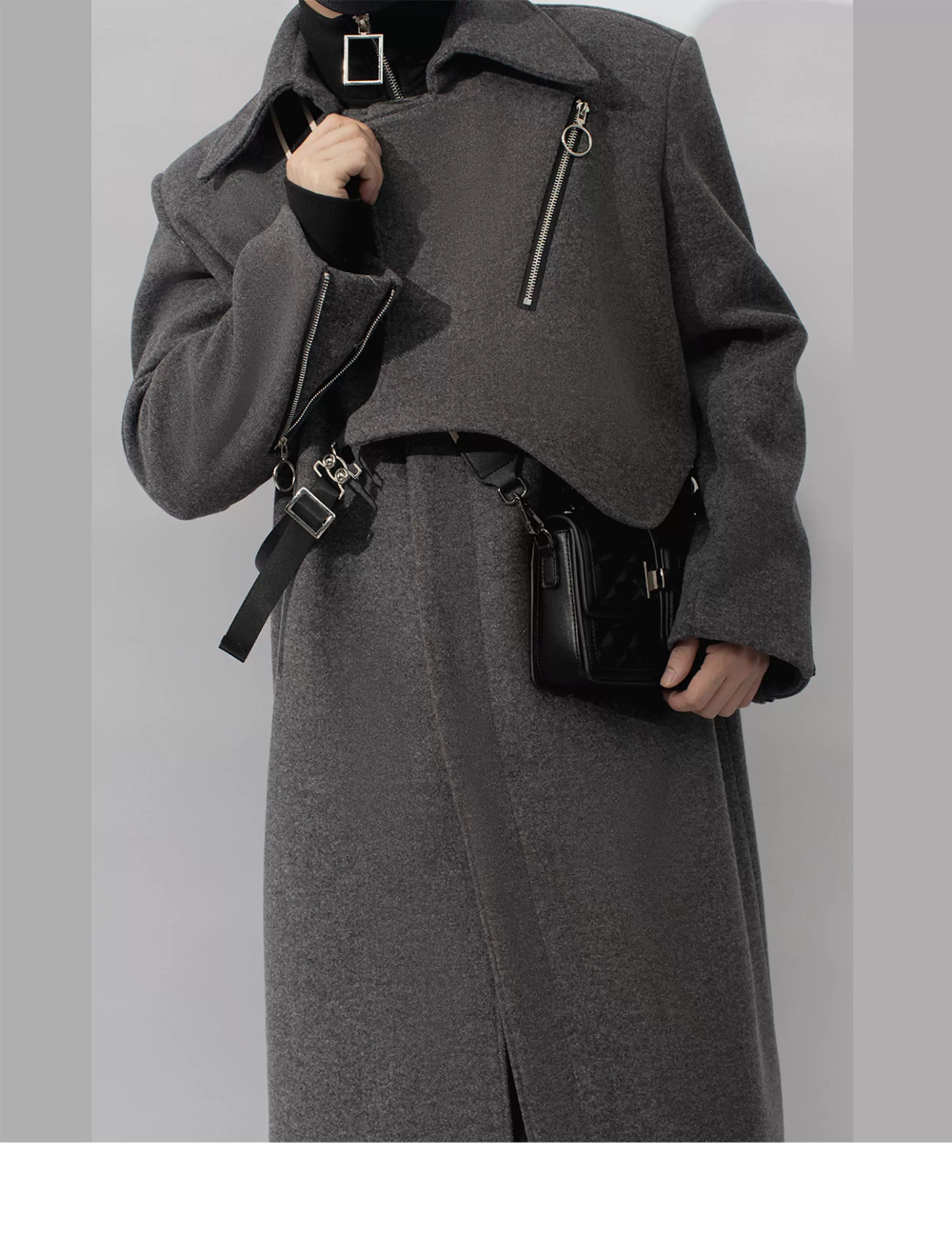Slate Harness Asym Coat