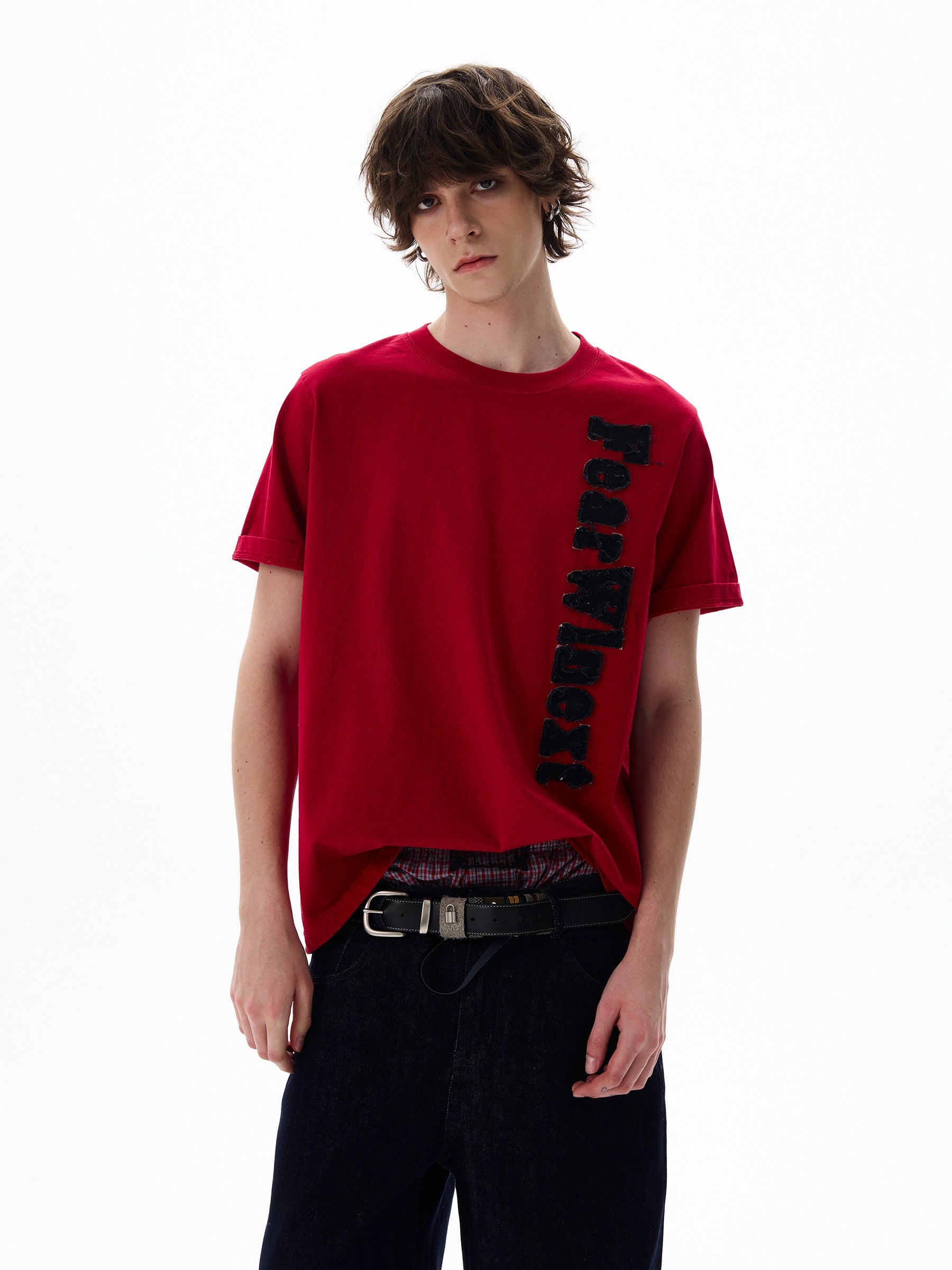 Fuzzy Script Vertical Tee