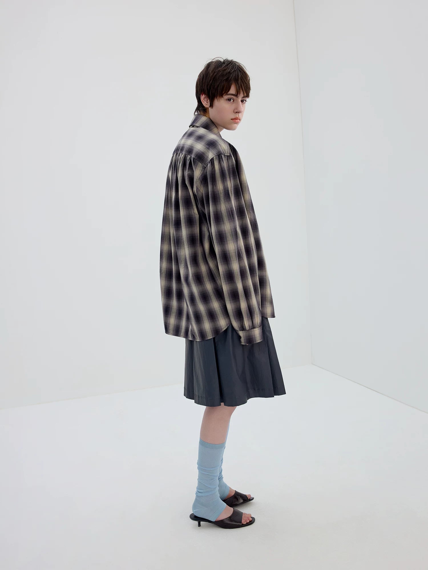 Oversized Plaid Button-Up Shirt