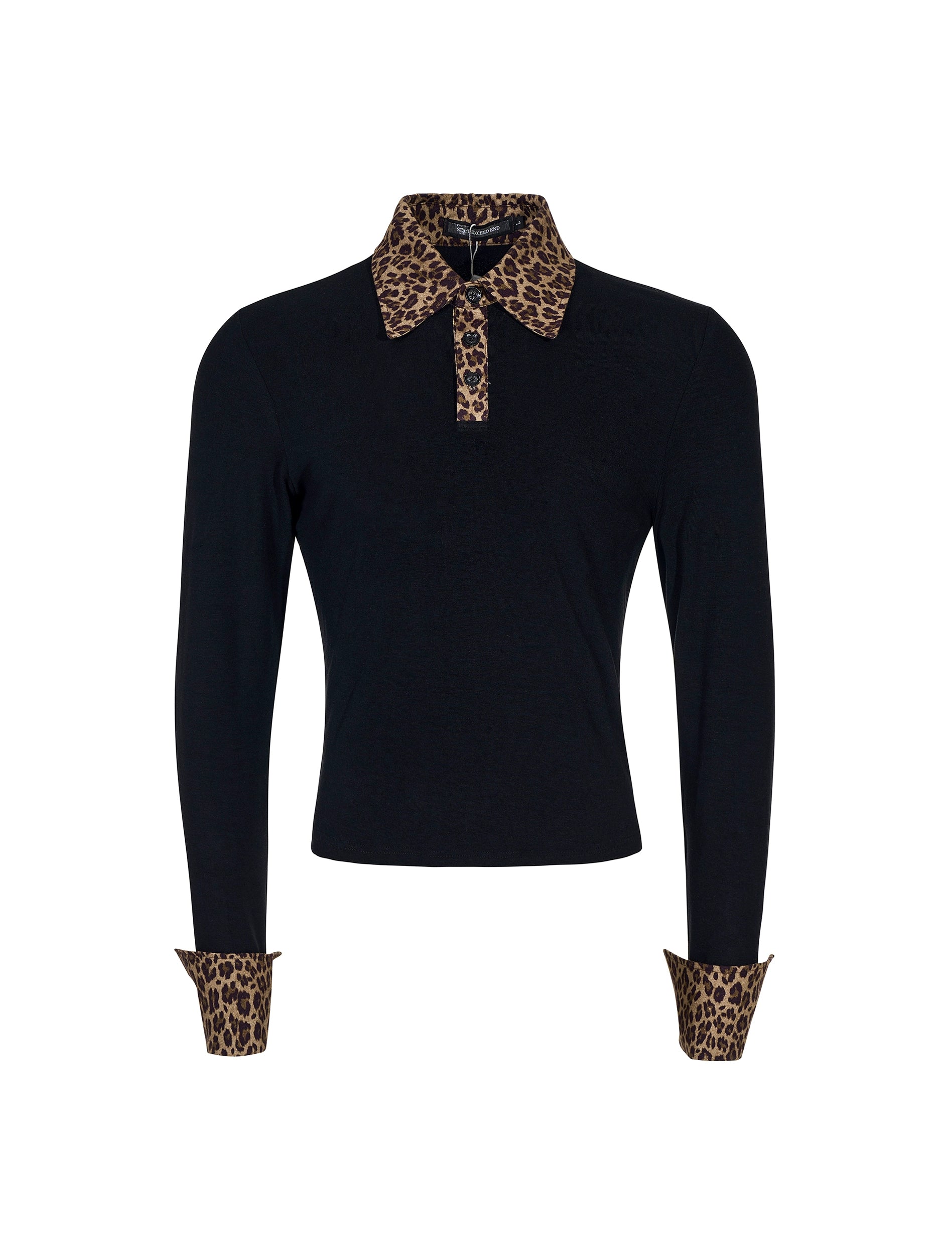Leopard Luxe Contrast Collar Shirt