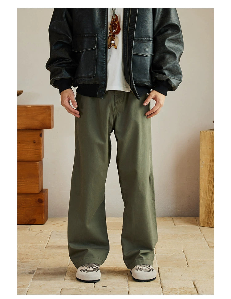 Army Green/Khaki Loose Casual Pants