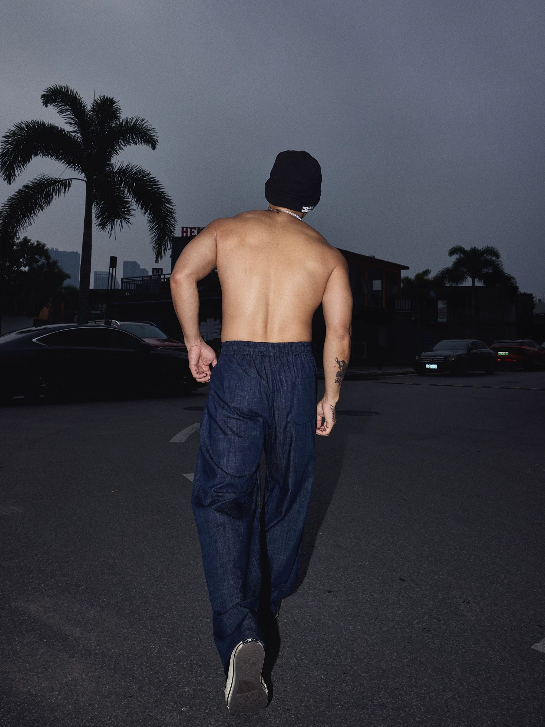 Indigo Hooded Pullover Top