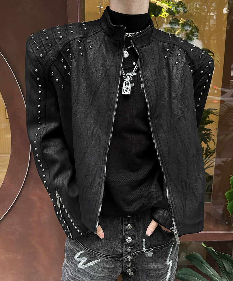Shrapnel Studded Zip Jacket