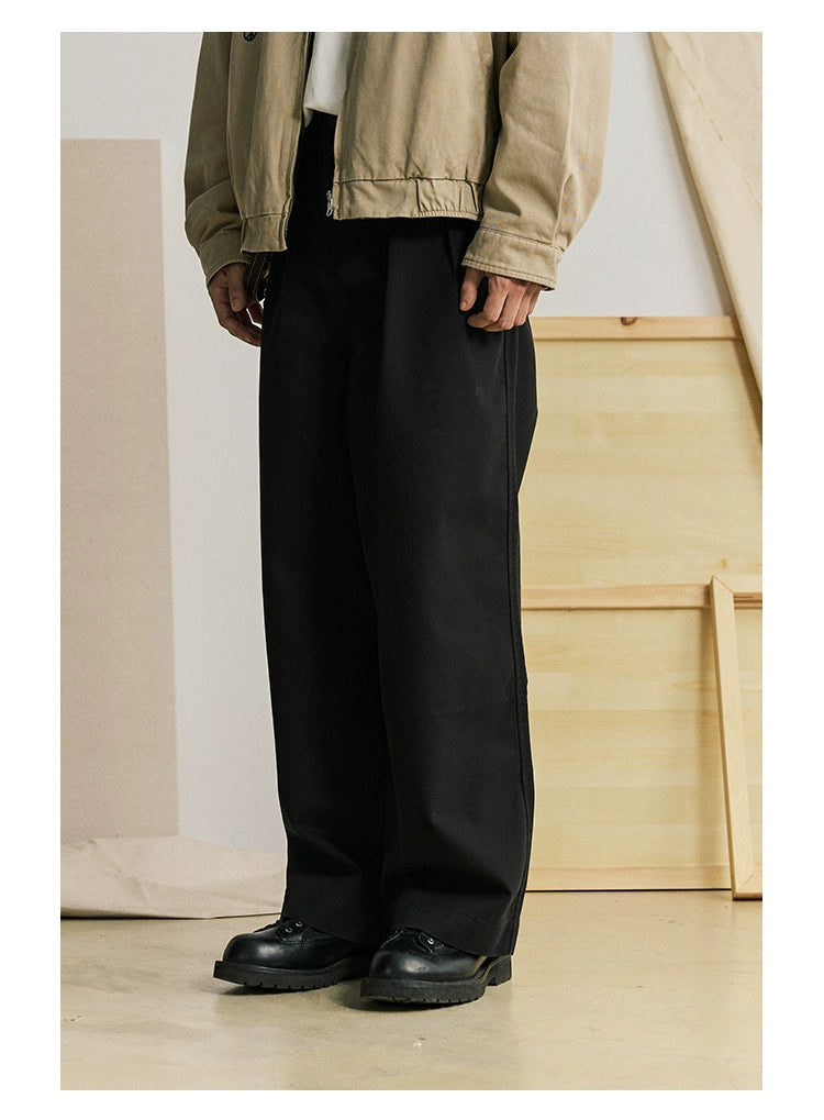 Pleated Chino Pants  with Relaxed Fit