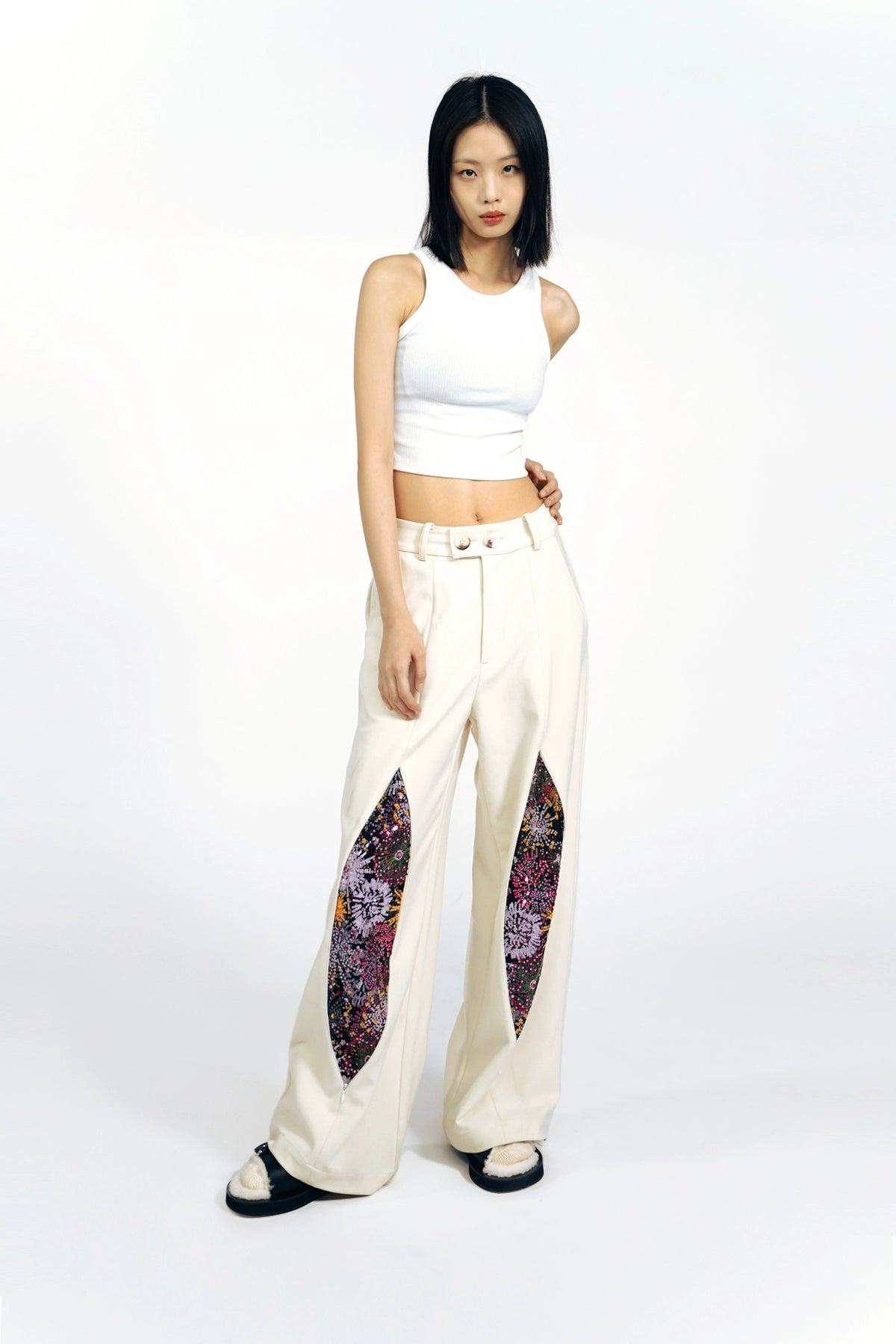 Firework Design Straight-Leg Pants - chiclara