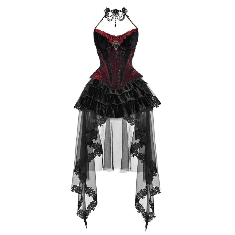 Gothic Burlesque Corset Dress With Accessories