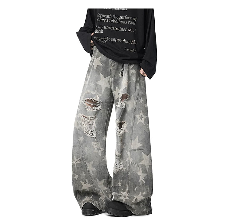 Stardust Ruin Ripped Wide Jeans